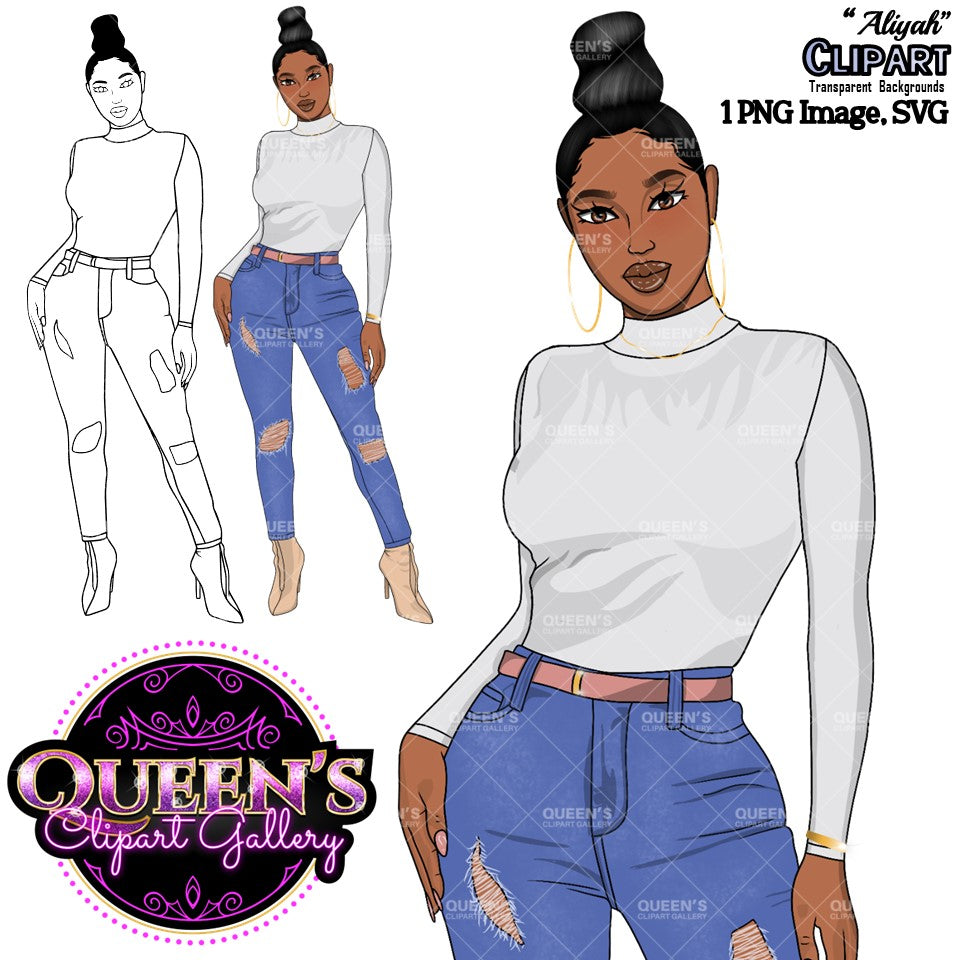 Jeans Girl Clipart, Black girl magic, Afro Woman clipart, Fashion girl –  Queen's Clipart Gallery