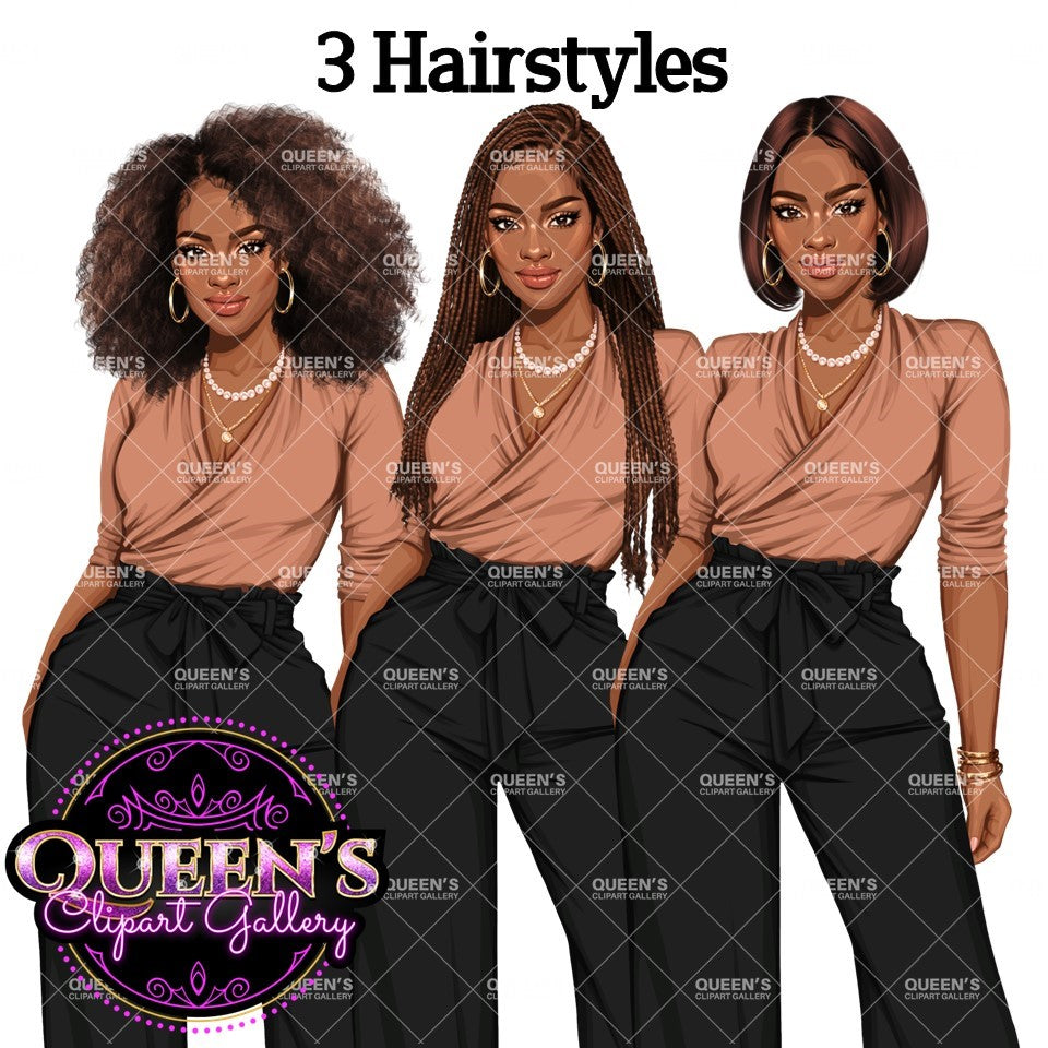 Afro Boss lady, Business Lady, Lady boss clipart, Boss babe, Fashion girl clipart, Business woman clipart, Fashion illustration, Afro girl