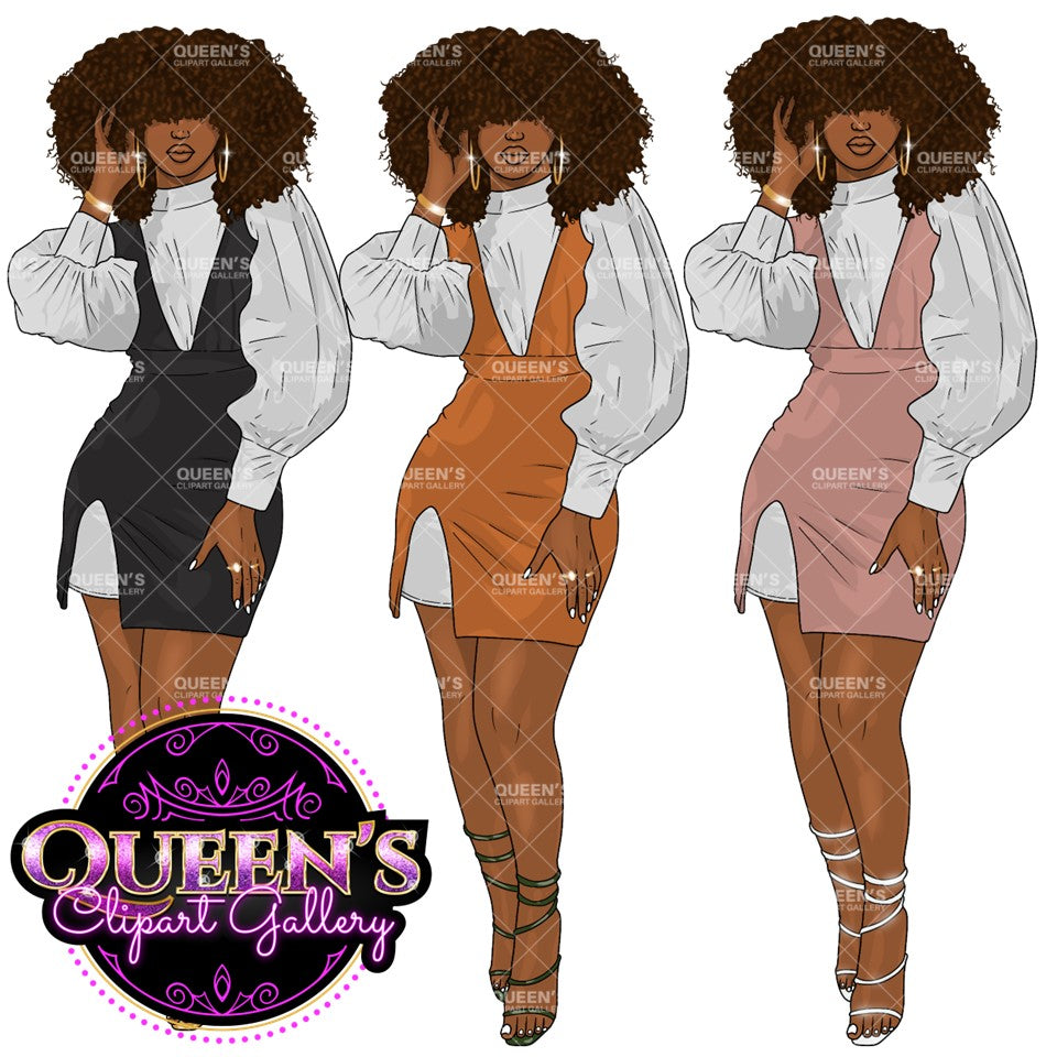 Afro girl clipart, Black girl clipart, Fashion clipart, Black woman clipart, Black girl magic, Fashion girl clipart, Girl boss, Curvy girl