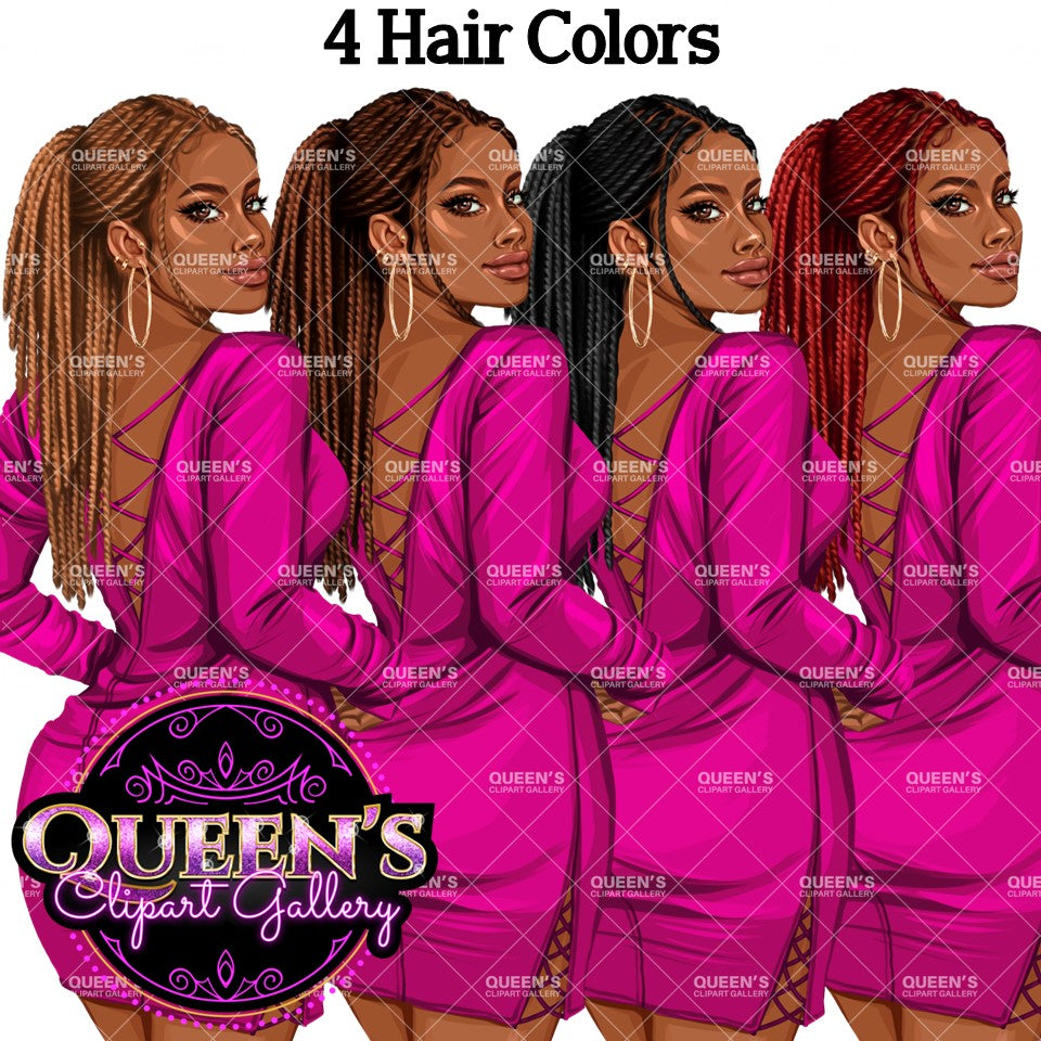 Back view, Red dress, Elegant woman, Fashion girl clipart, Fashion illustration clipart, Black girl magic, Woman in dress, Curvy woman png