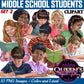 Middle School Students, Teenagers Clipart, Teen Clipart, Adolescents, Kids Clipart, Students Reading and Writing Clipart, Clipart Teens, Kids