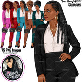 Afro woman in suit, Black girl magic, Boss lady, Lady boss clipart, Fa ...