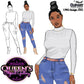 Jeans Girl Clipart, Black girl magic, Afro Woman clipart, Fashion girl clipart, Girl boss clipart, African American, Curvy Denim Girl, Teen