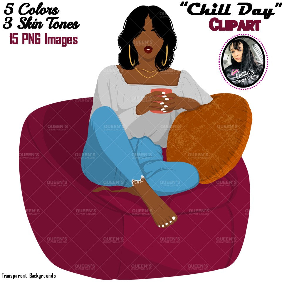 Afro woman sitting on sofa, Afro girl clipart,  Black woman, Black girl magic, Fashion girl clipart, Relax at home, Coffee girl, Flat Clipart