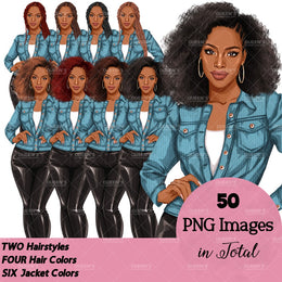 African American woman, Leather pants, Denim jeans girl, Afro girl cli ...